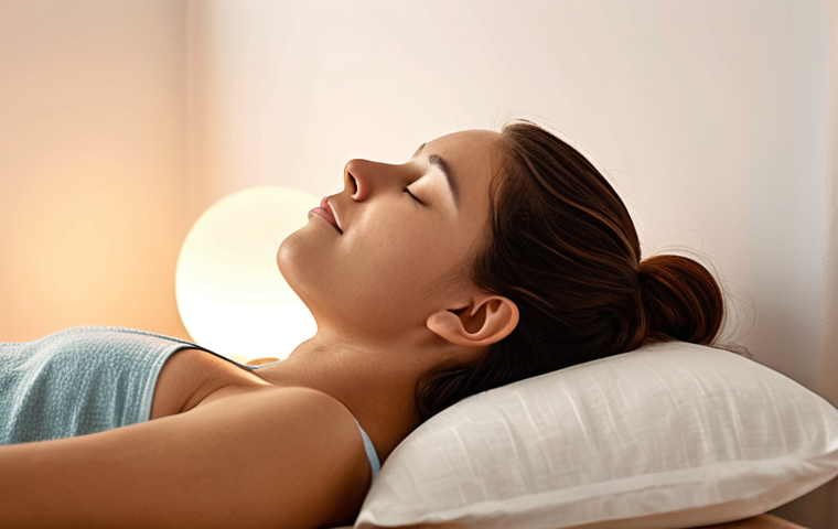 A person in a state of deep tranquility and inner peace, experiencing sound therapy. They are in a serene, minimalist setting, enveloped by soft, ambient light that subtly morphs to represent the flow of healing sound waves. The person has a calm, relaxed expression, possibly with eyes closed, conveying a sense of profound comfort and emotional release. Emphasize a peaceful atmosphere and a feeling of holistic well-being.